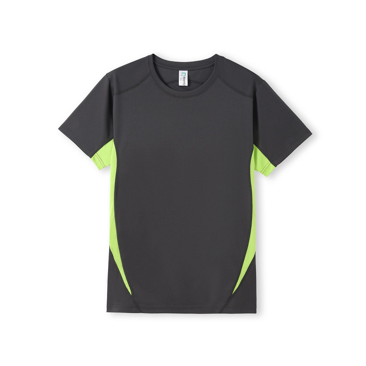 Mens Accelerator Cool Dry T-shirt - Charcoal/Lime - Front