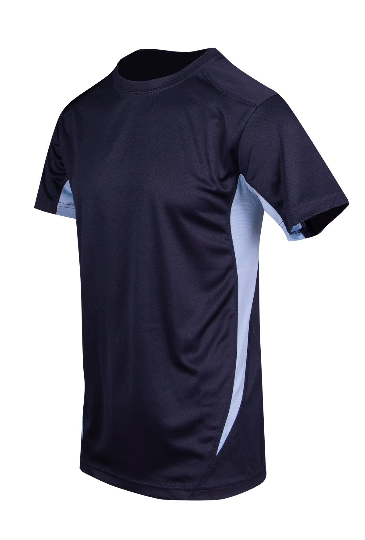 Mens Accelerator Cool Dry T-shirt - Navy/Sky Blue - Side