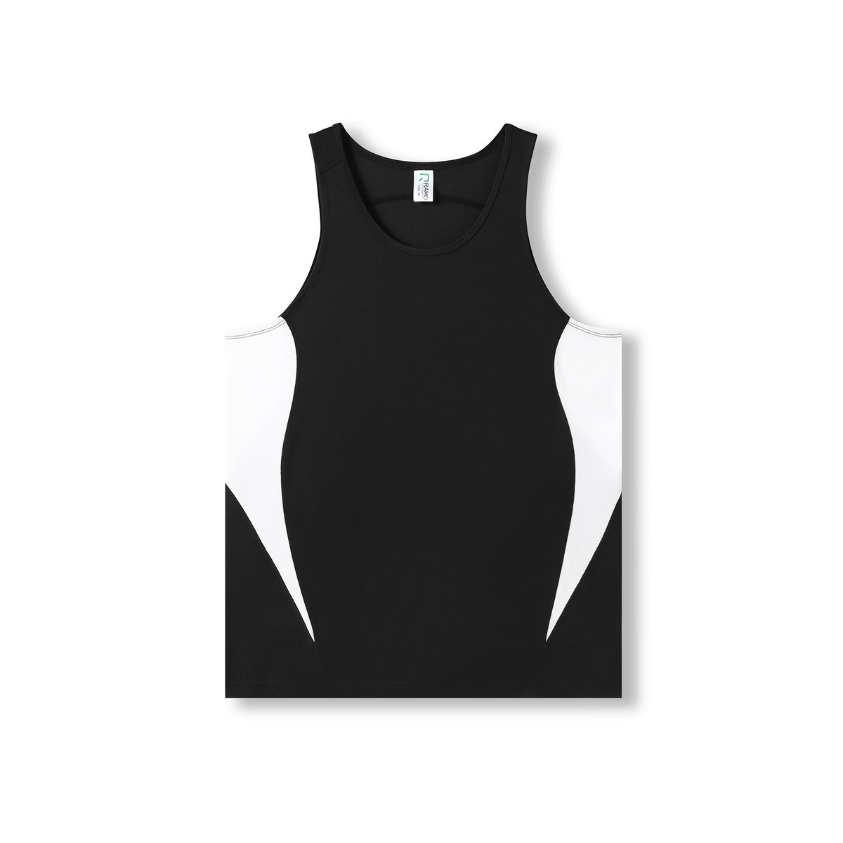Mens Accelerator Cool Dry Singlet - Black/White - Front