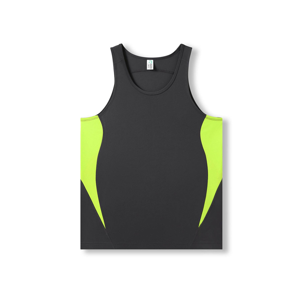 Mens Accelerator Cool Dry Singlet - Charcoal/Lime - Front