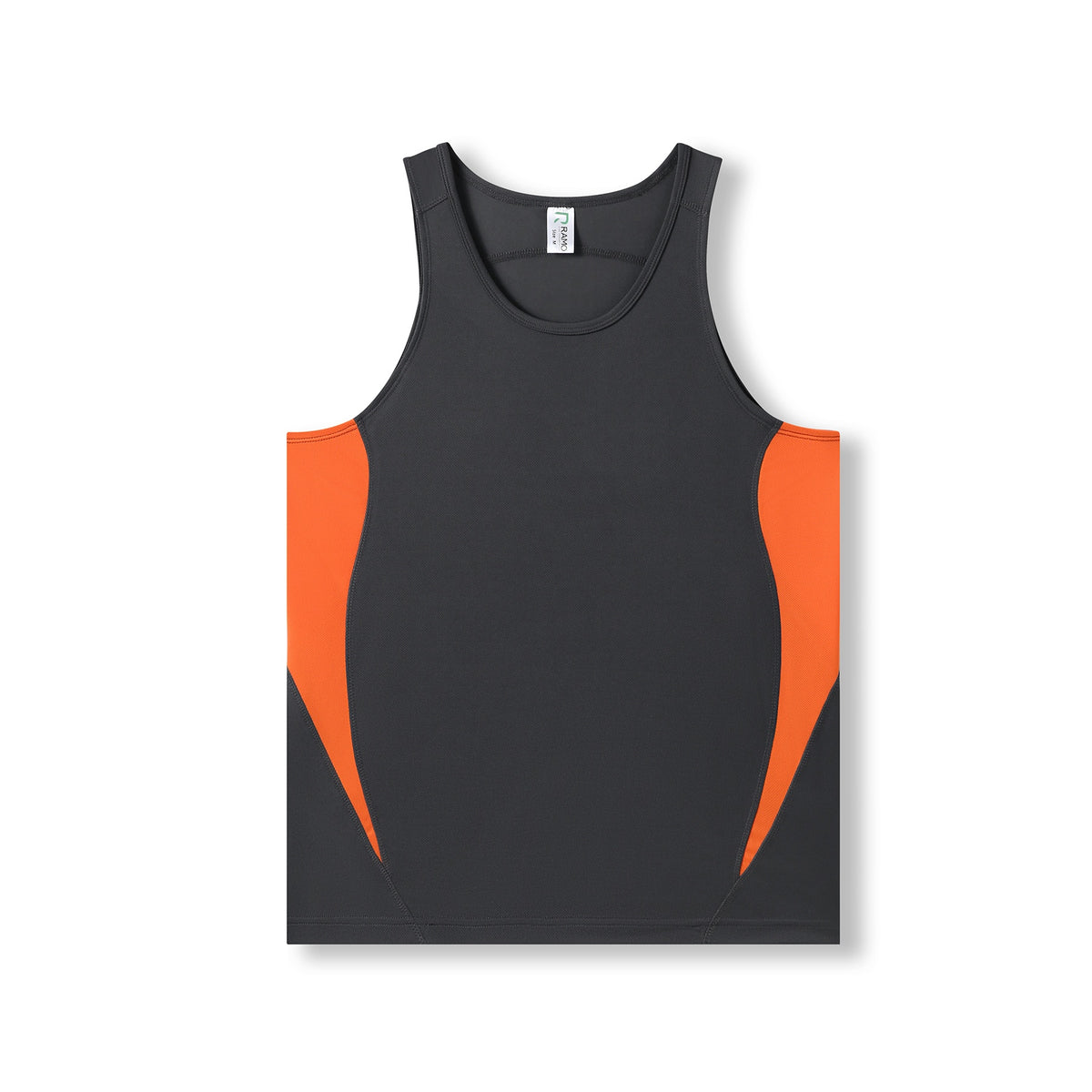 Mens Accelerator Cool Dry Singlet - Charcoal/Orange - Front