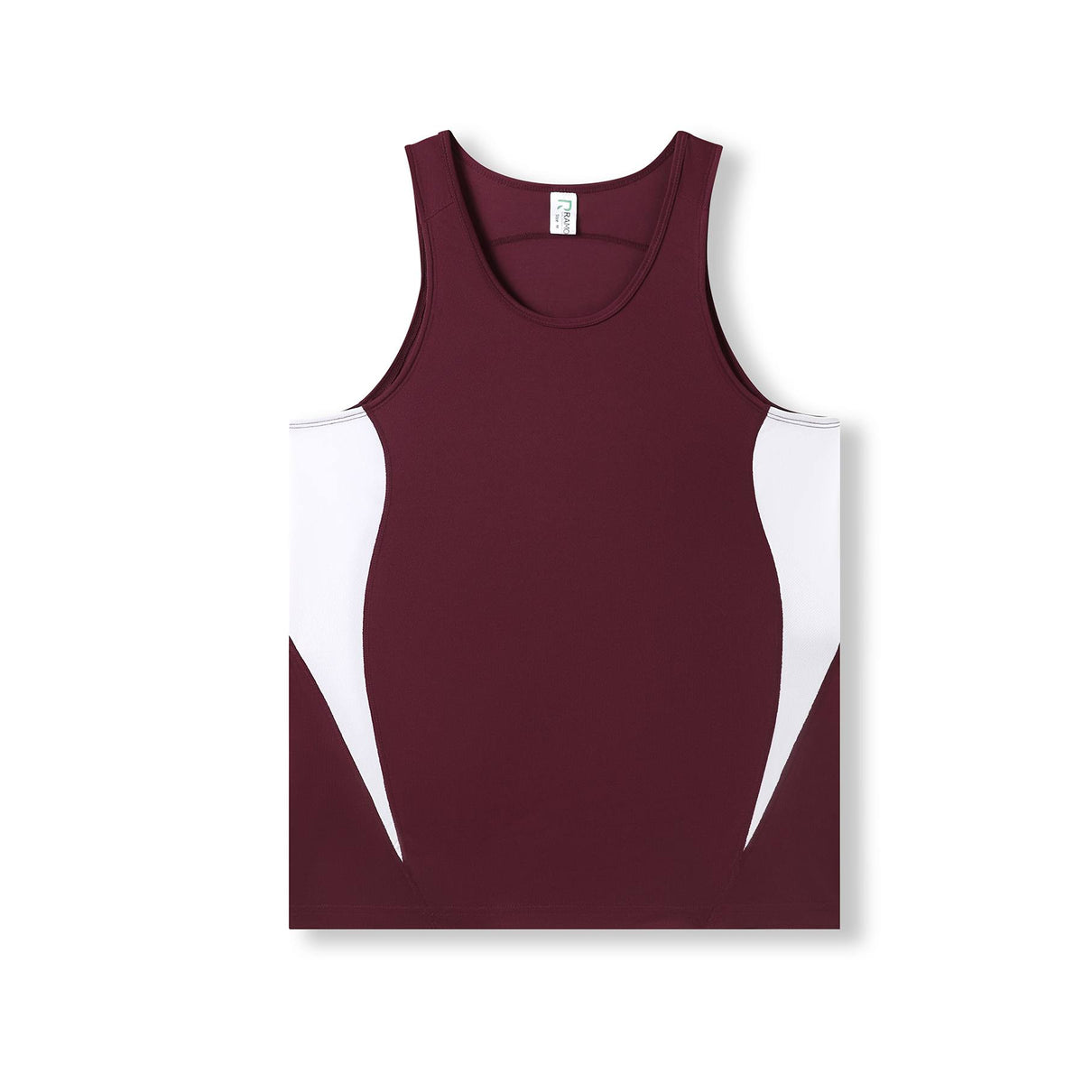 Mens Accelerator Cool Dry Singlet - Maroon/White - Front