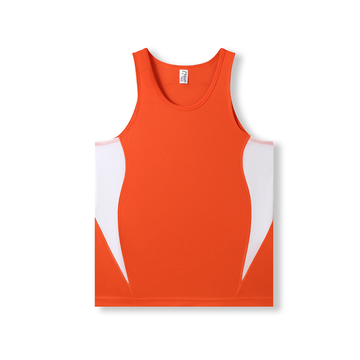 Mens Accelerator Cool Dry Singlet - Orange/White - Front