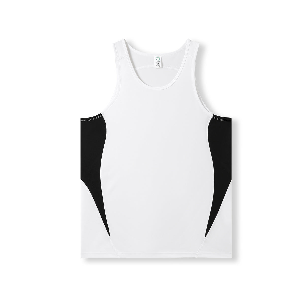 Mens Accelerator Cool Dry Singlet - White/Black - Front