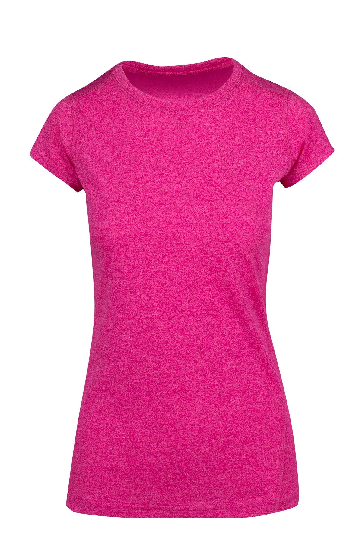 Womens Greatness Athletic T-shirt - Hot Pink Heather - Front