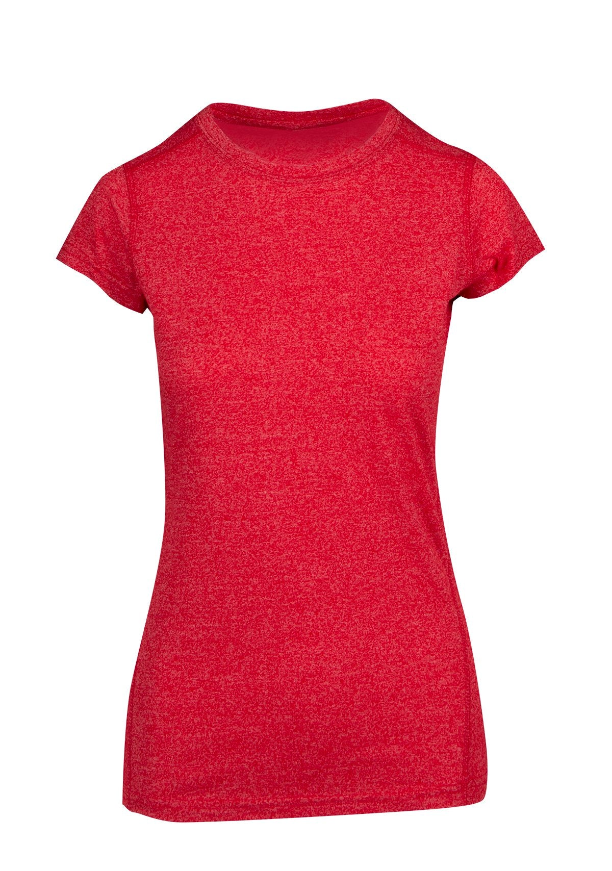 Womens Greatness Athletic T-shirt - Red Heather - Front