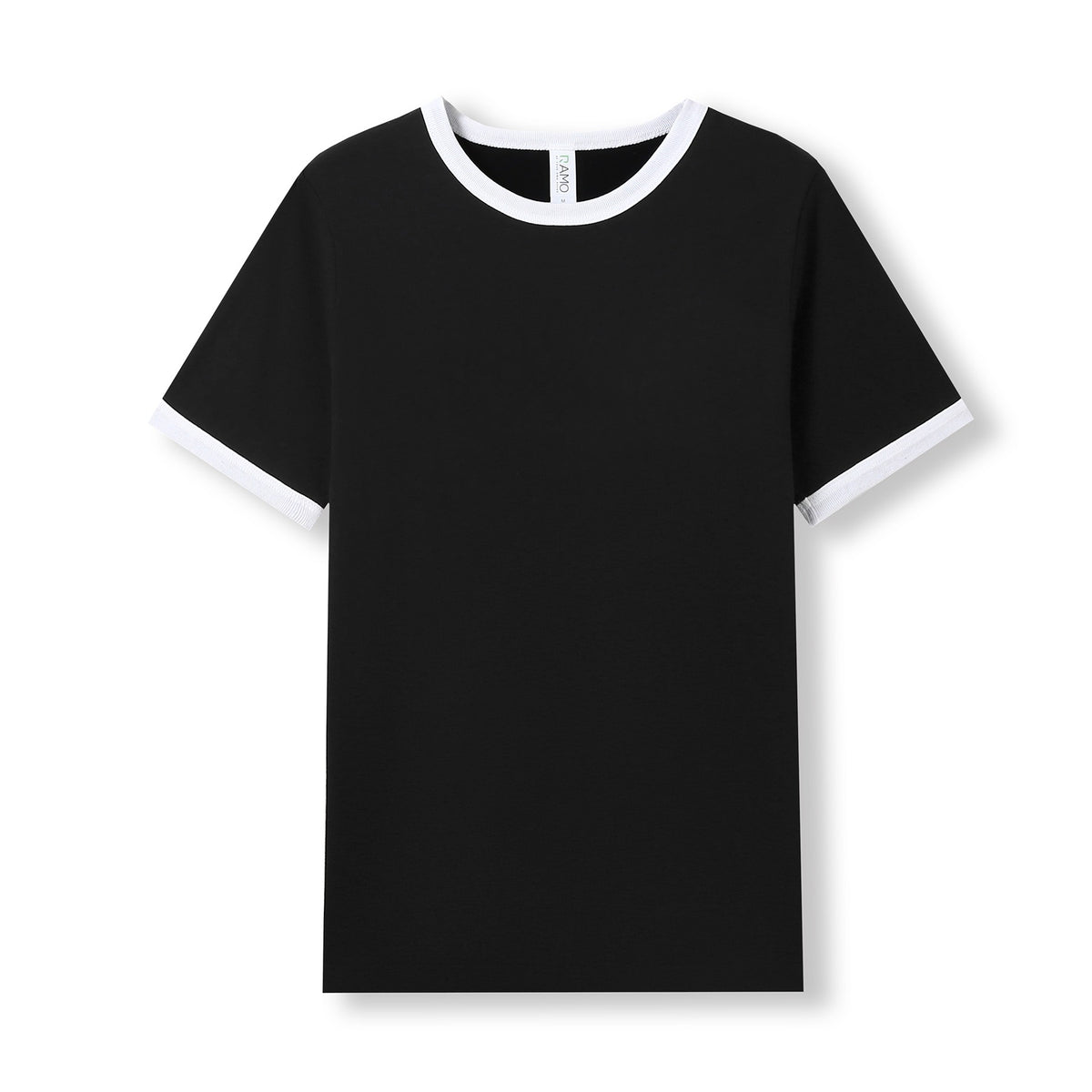 Men's / Unisex Ringer T-shirt - Black/White - Front