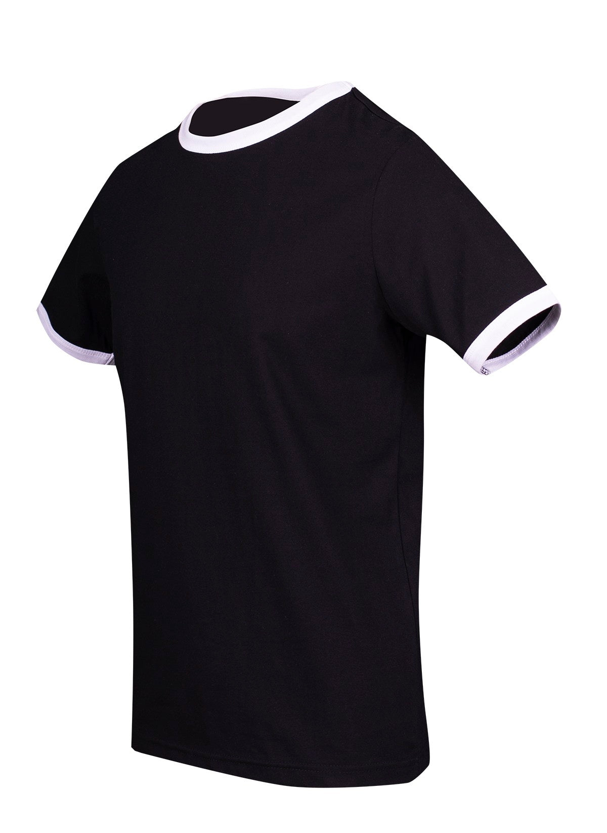 Men's / Unisex Ringer T-shirt - Black/White - Side