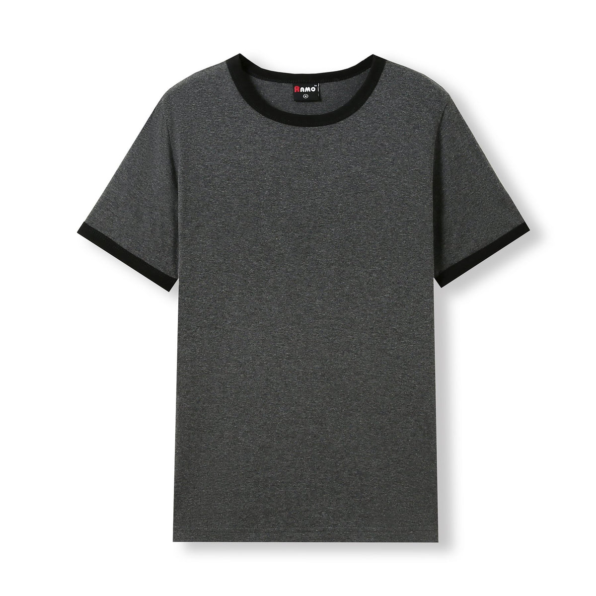 Men's / Unisex Ringer T-shirt - Dark Marl/Black - Front