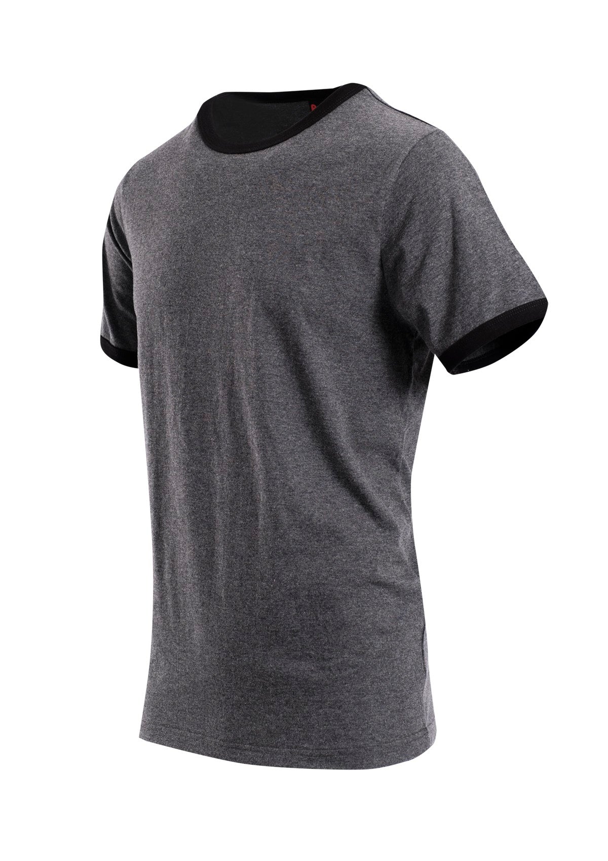 Men's / Unisex Ringer T-shirt - Dark Marl/Black - Side