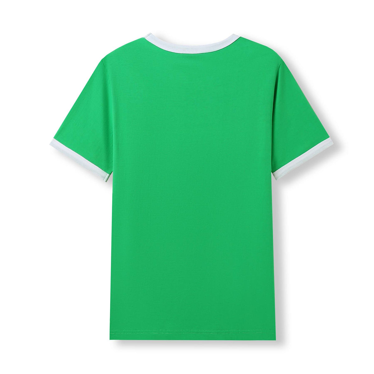 Men's / Unisex Ringer T-shirt - Emerald Green/White - Back