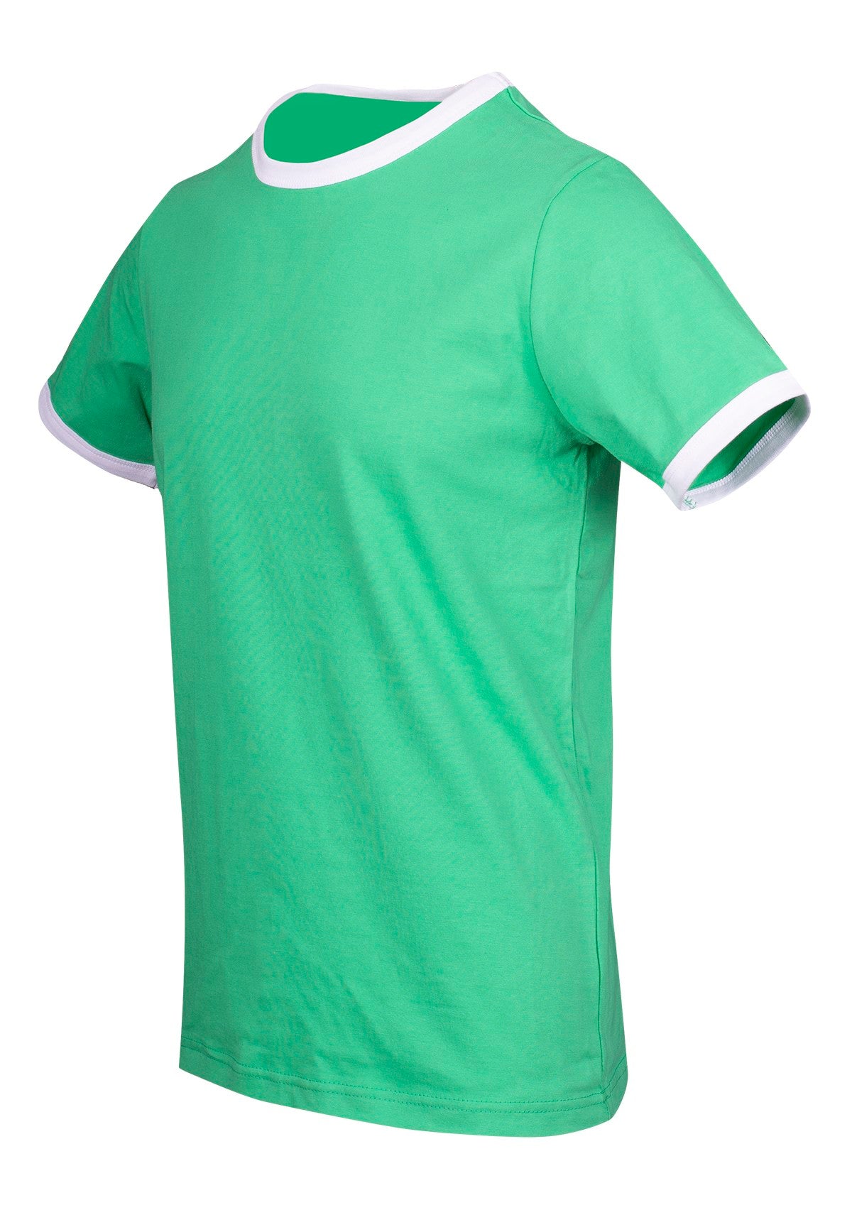 Men's / Unisex Ringer T-shirt - Emerald Green/White - Side