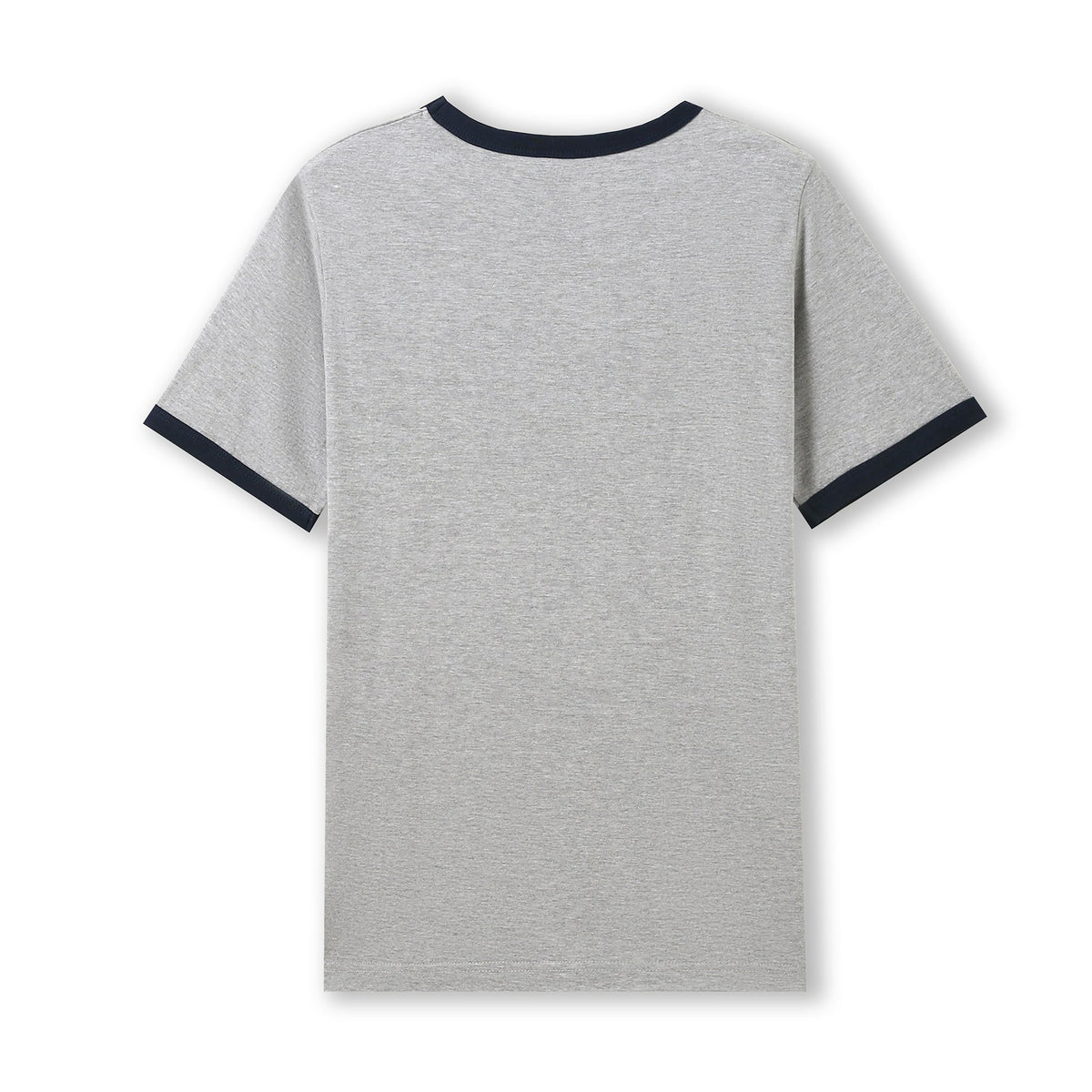 Men's / Unisex Ringer T-shirt - Grey Marl/Navy - Back