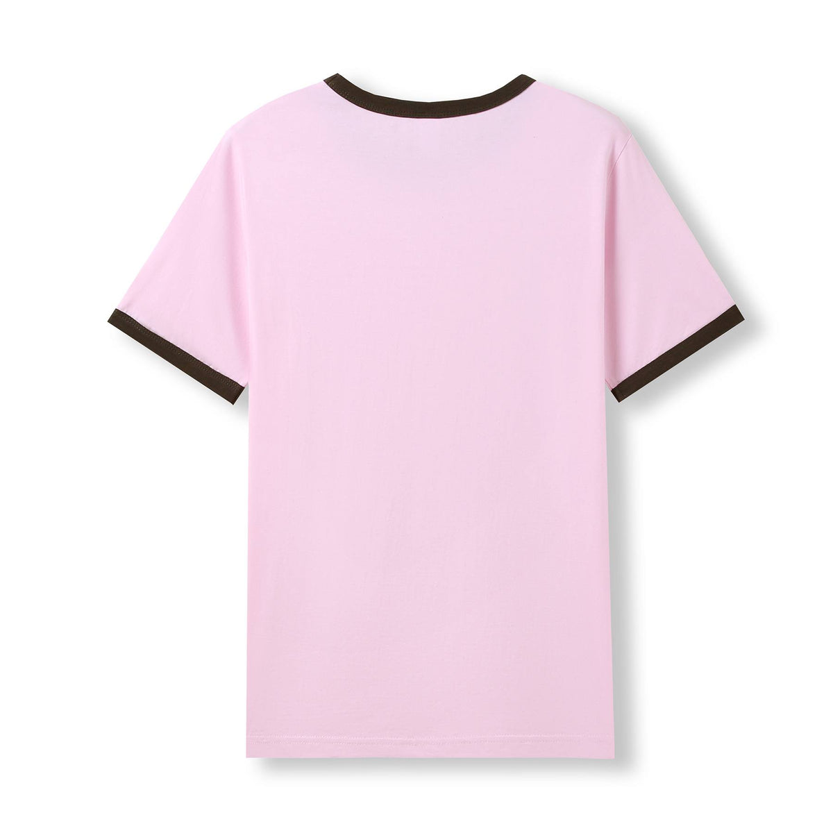 Men's / Unisex Ringer T-shirt - Pink/Brown - Back