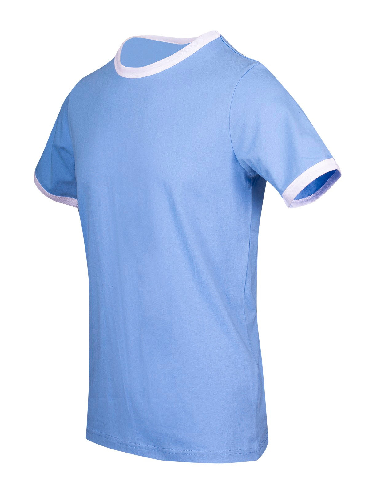 Men's / Unisex Ringer T-shirt - Sky Blue/White - Side