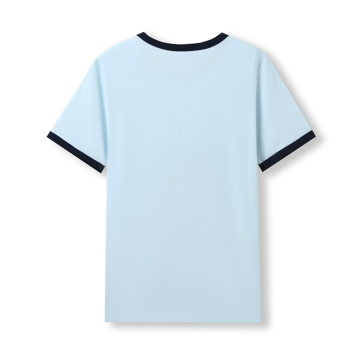Men's / Unisex Ringer T-shirt - Surf Blue/Navy - Back