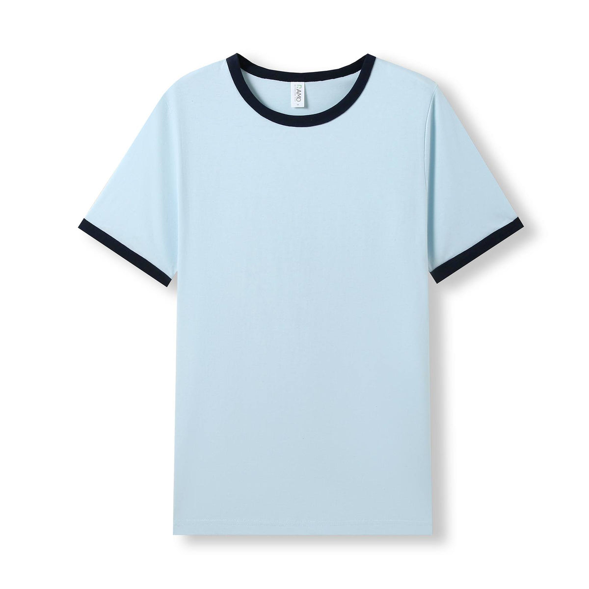 Men's / Unisex Ringer T-shirt - Surf Blue/Navy - Front