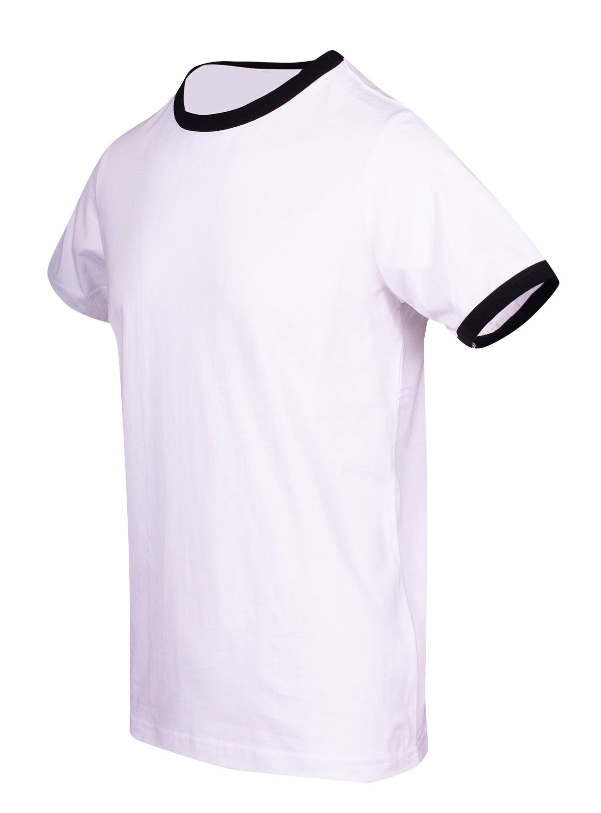 Men's / Unisex Ringer T-shirt - White/Black - Side