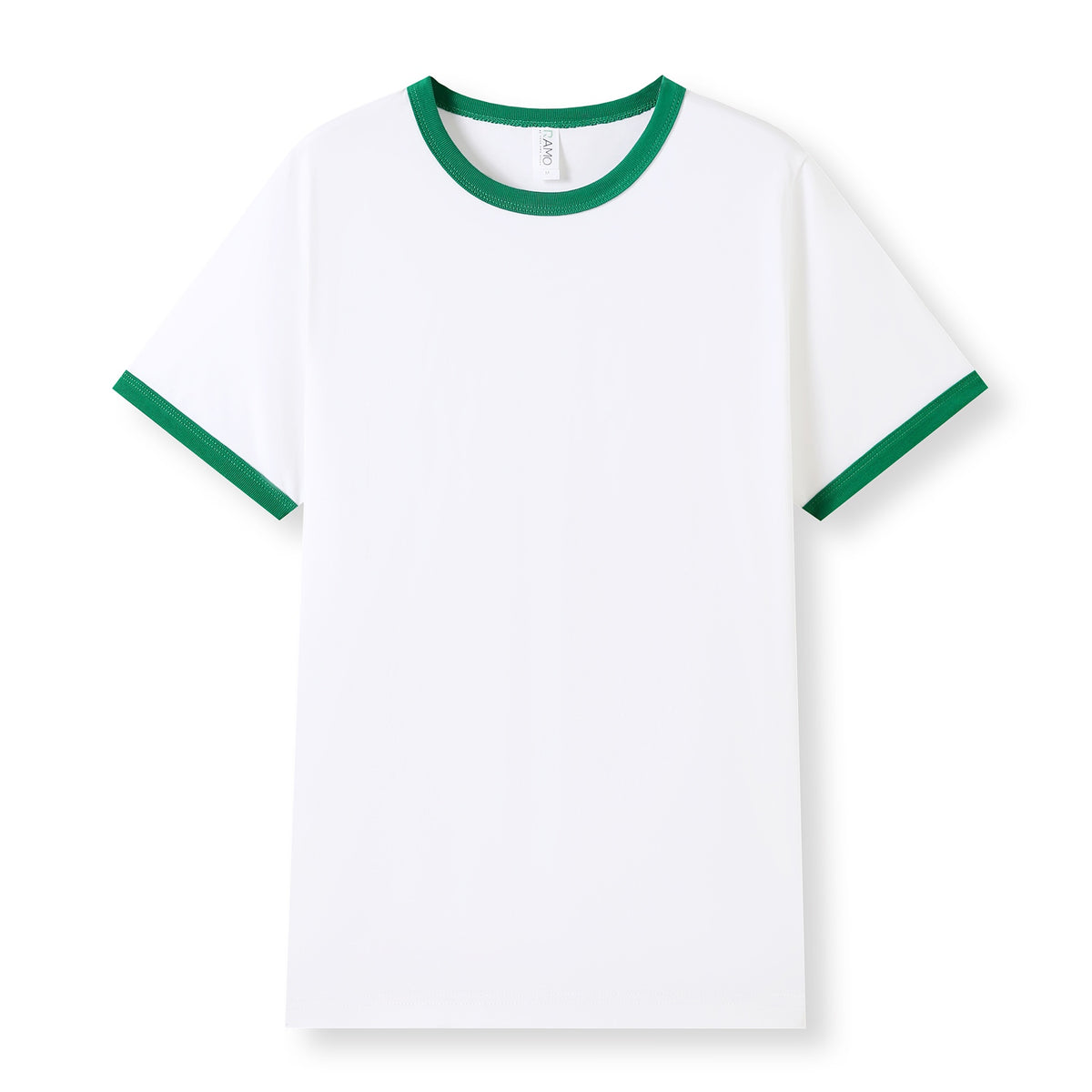 Men's / Unisex Ringer T-shirt - White/Kelly Green - Front
