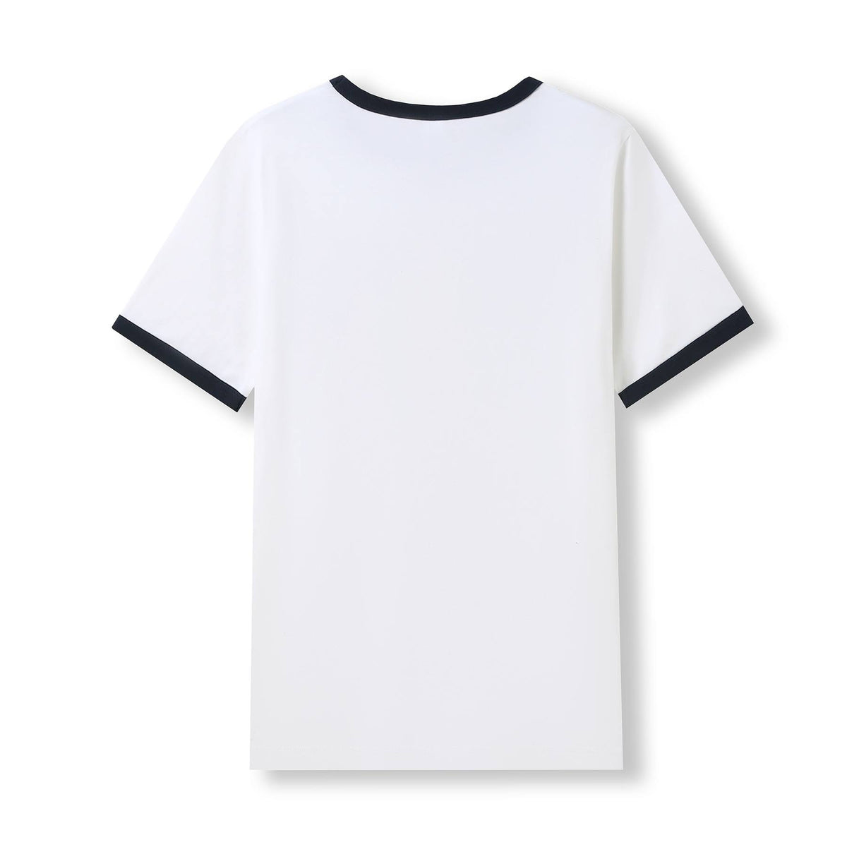 Men's / Unisex Ringer T-shirt - White/Navy - Back