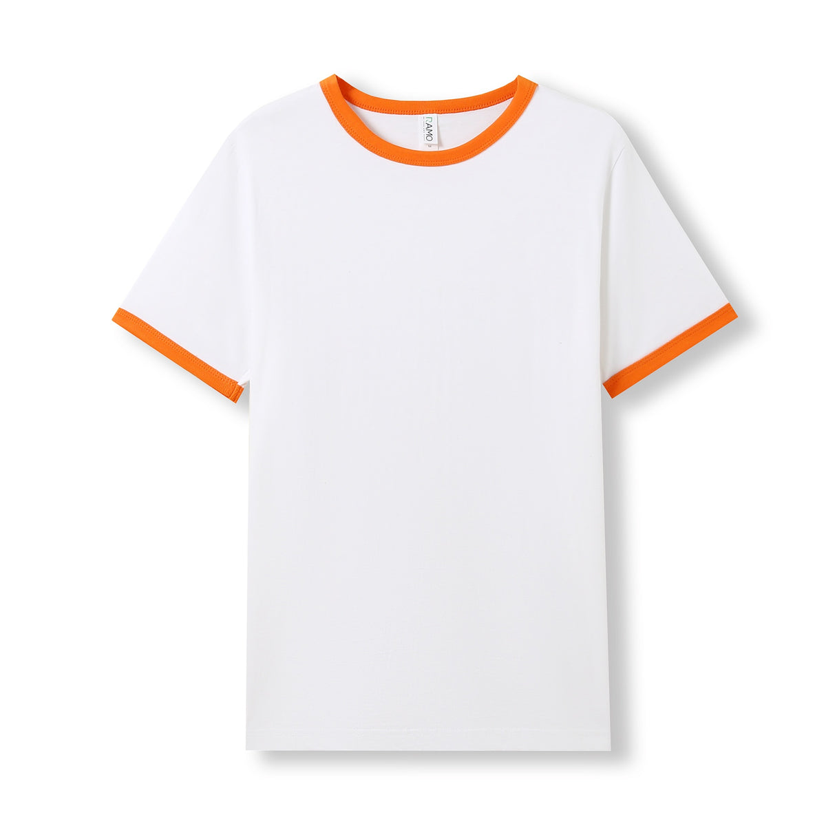 Men's / Unisex Ringer T-shirt - White/Orange - Front