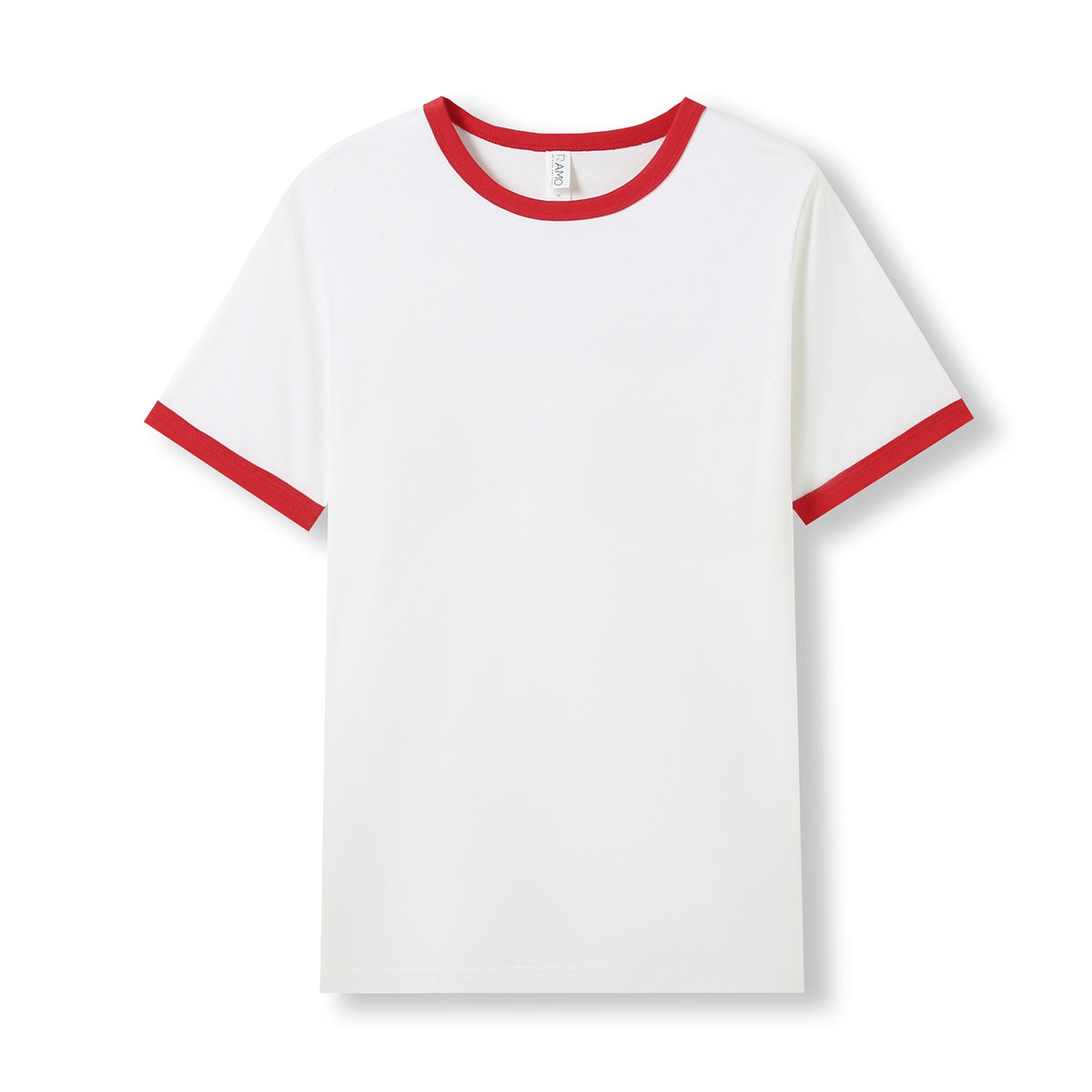Men's / Unisex Ringer T-shirt - White/Red - Front