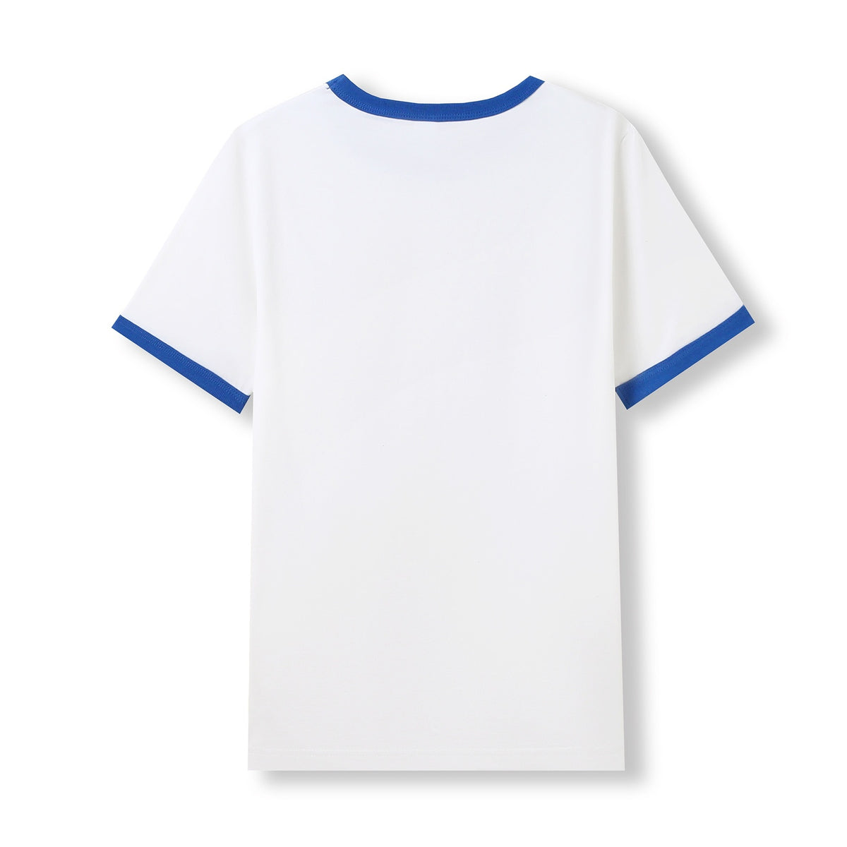 Men's / Unisex Ringer T-shirt - White/Royal - Back
