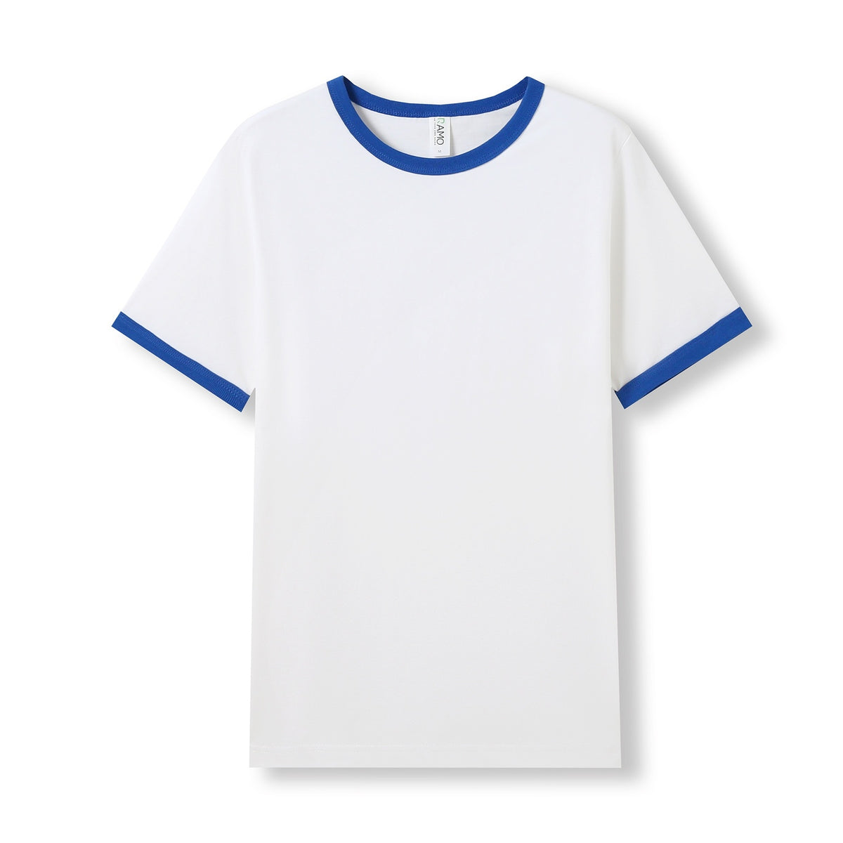 Men's / Unisex Ringer T-shirt - White/Royal - Front