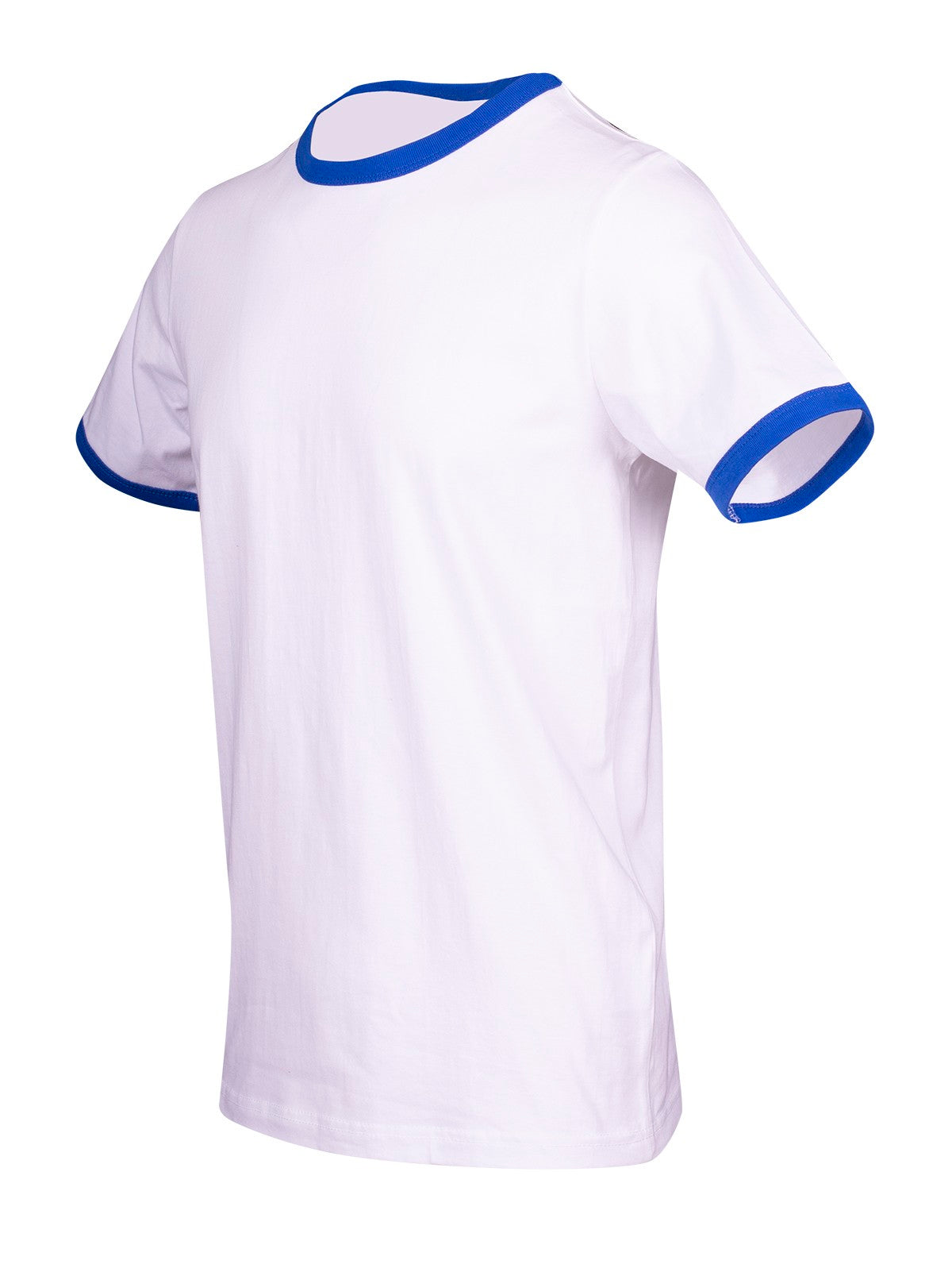 Men's / Unisex Ringer T-shirt - White/Royal - Side
