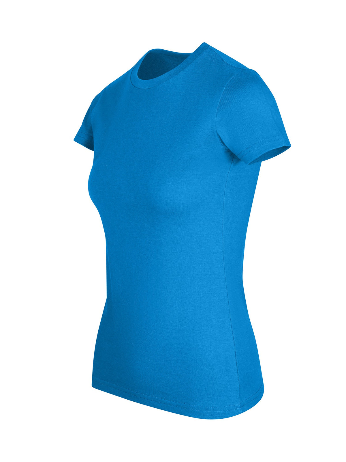 Womens Slim Fit Tee - Azure - Side
