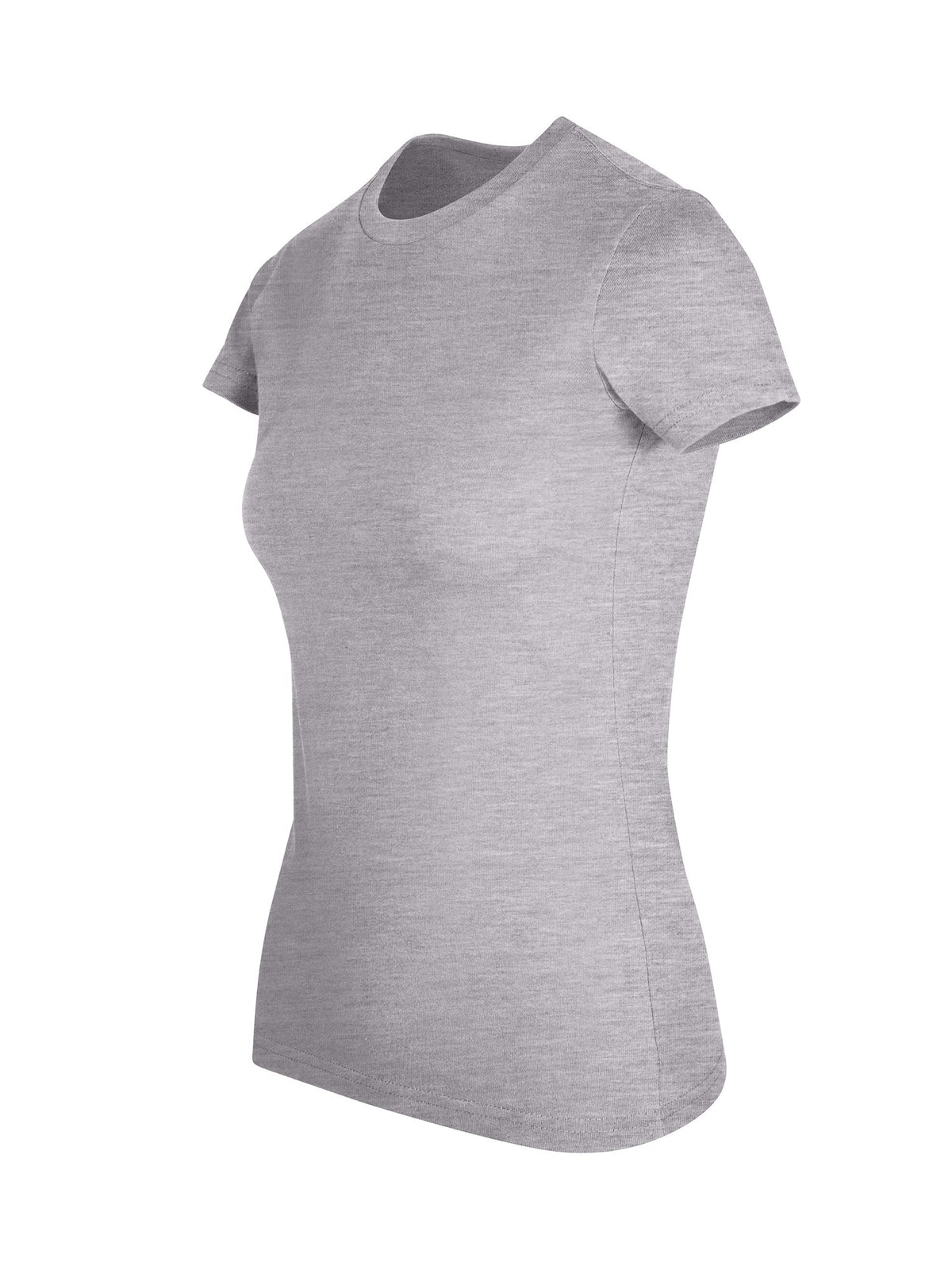 Womens Slim Fit Tee - Grey Marl - Side