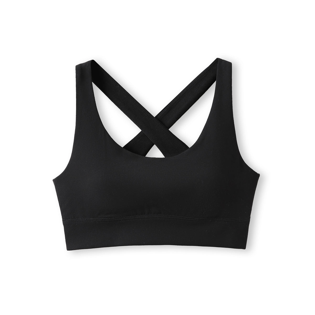 220gsm High Rise Women's self-bra / 4-way stretch top - Black - Front