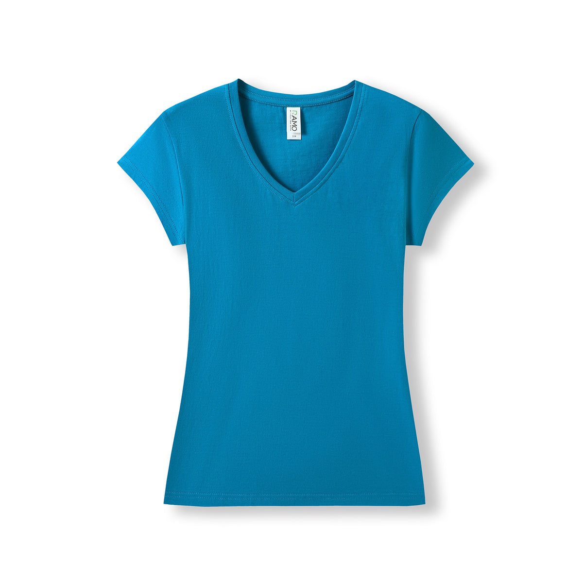 Women's V-neck T-shirt - Azure - Front