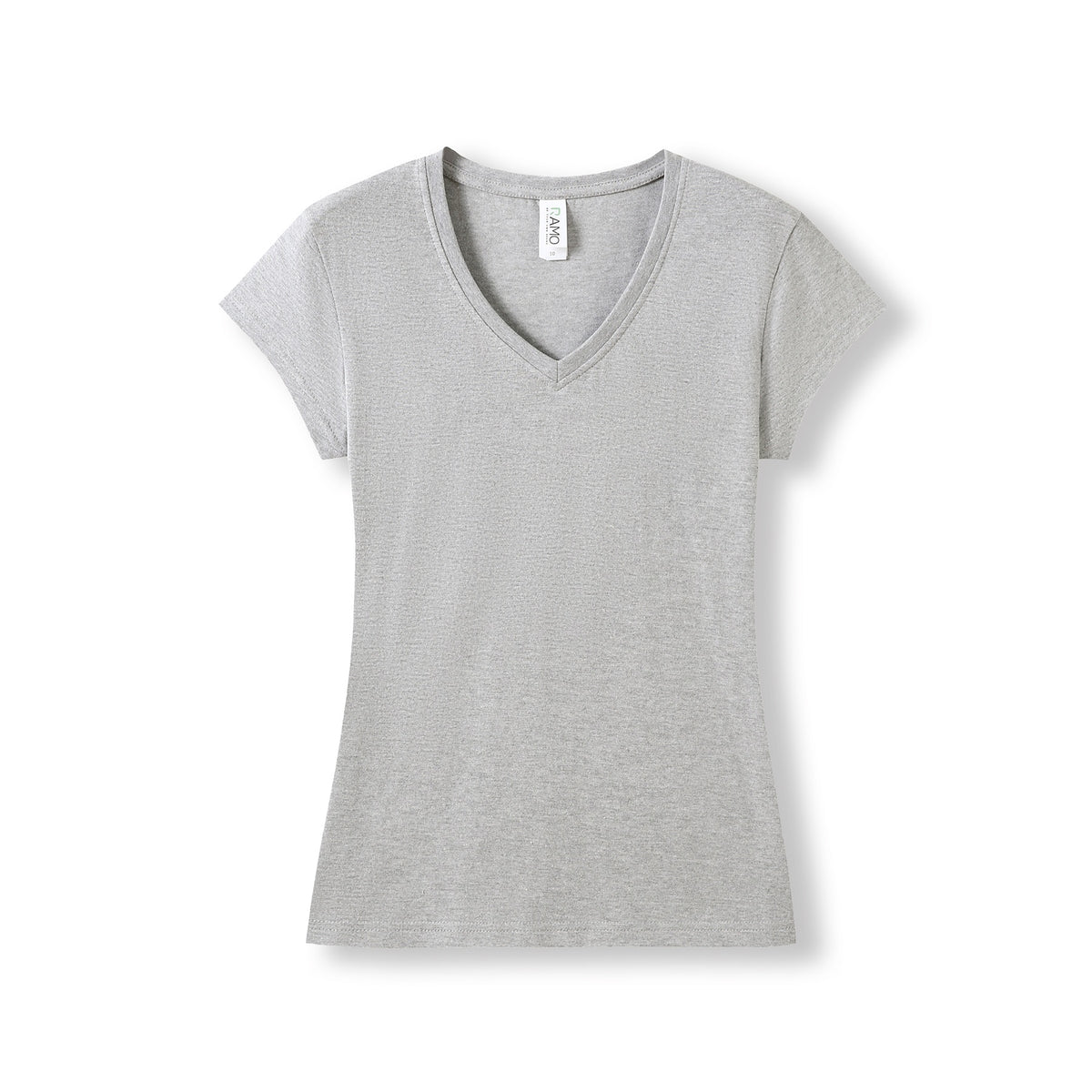 Women's V-neck T-shirt - Grey Marl - Front