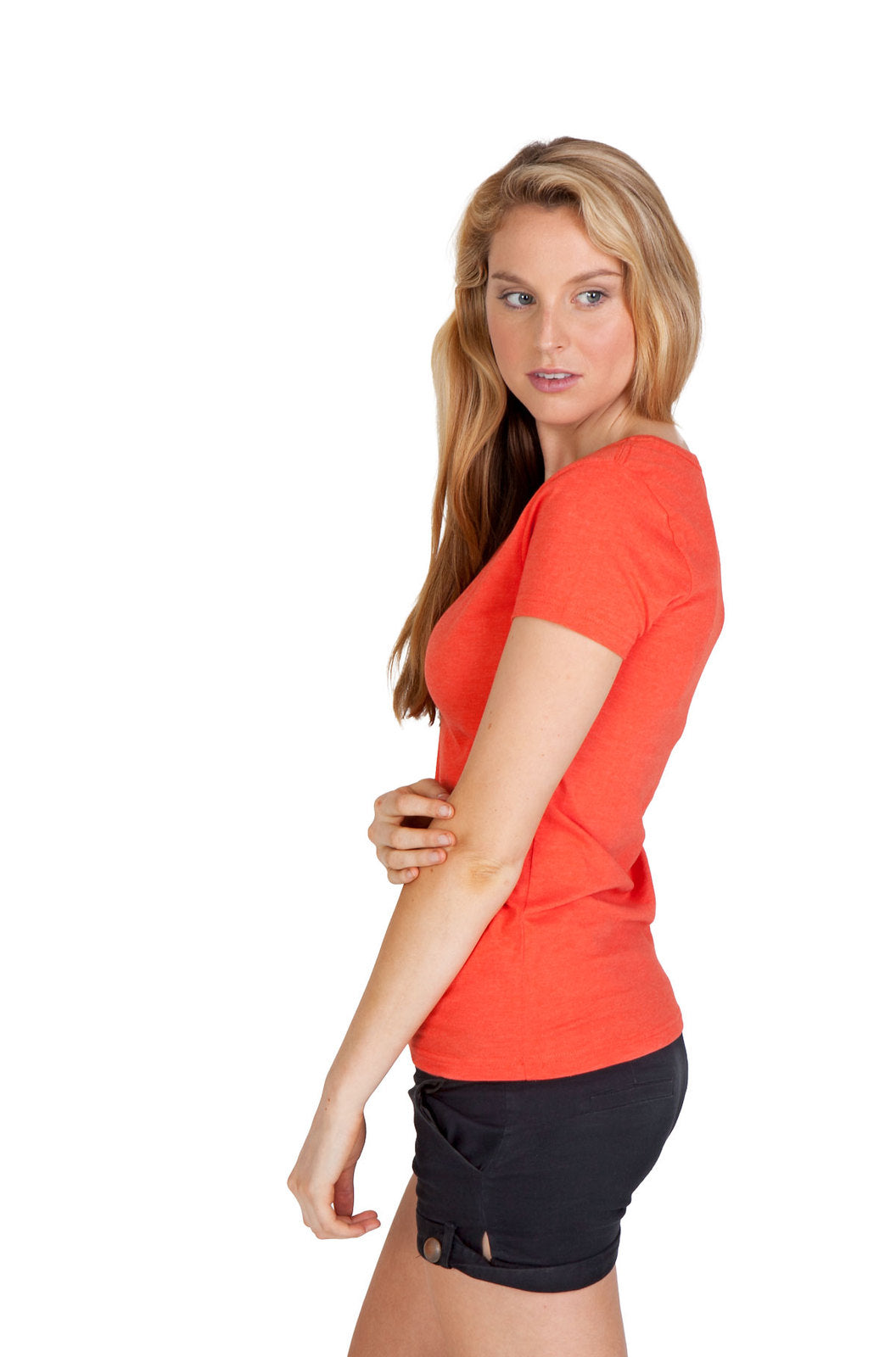 Womens Marl V-neck T-shirt - view