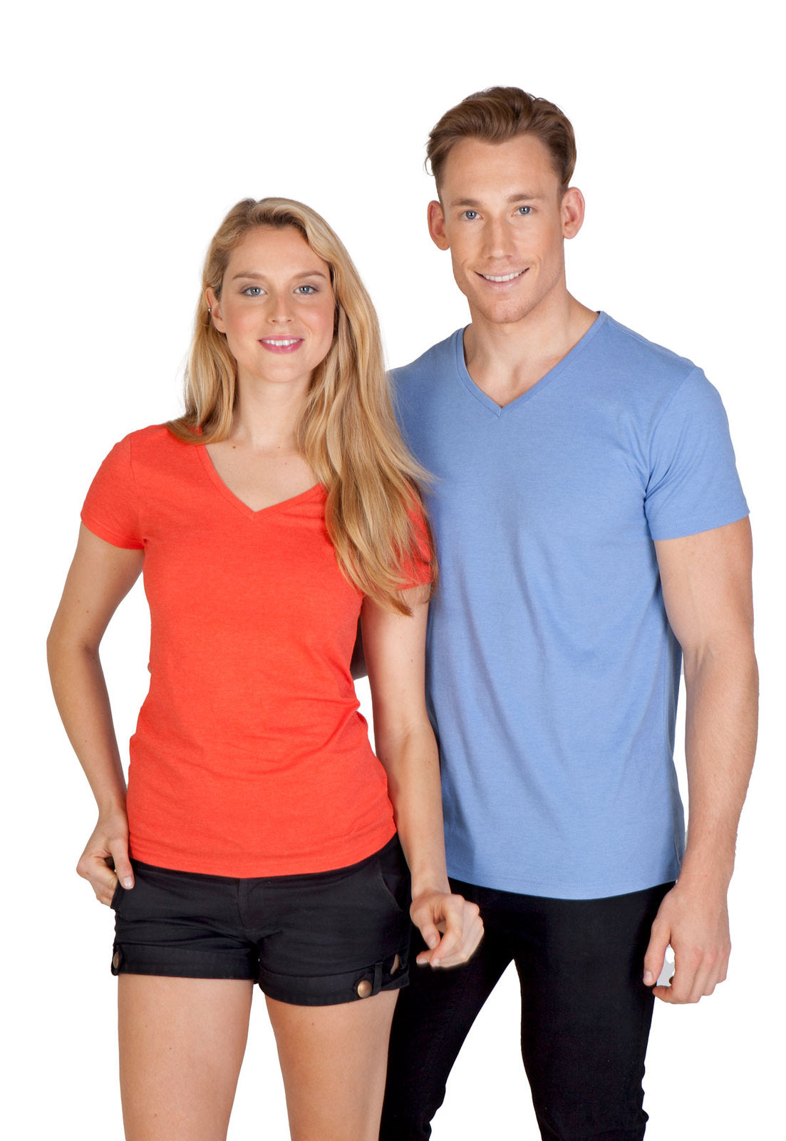 Womens Marl V-neck T-shirt - view