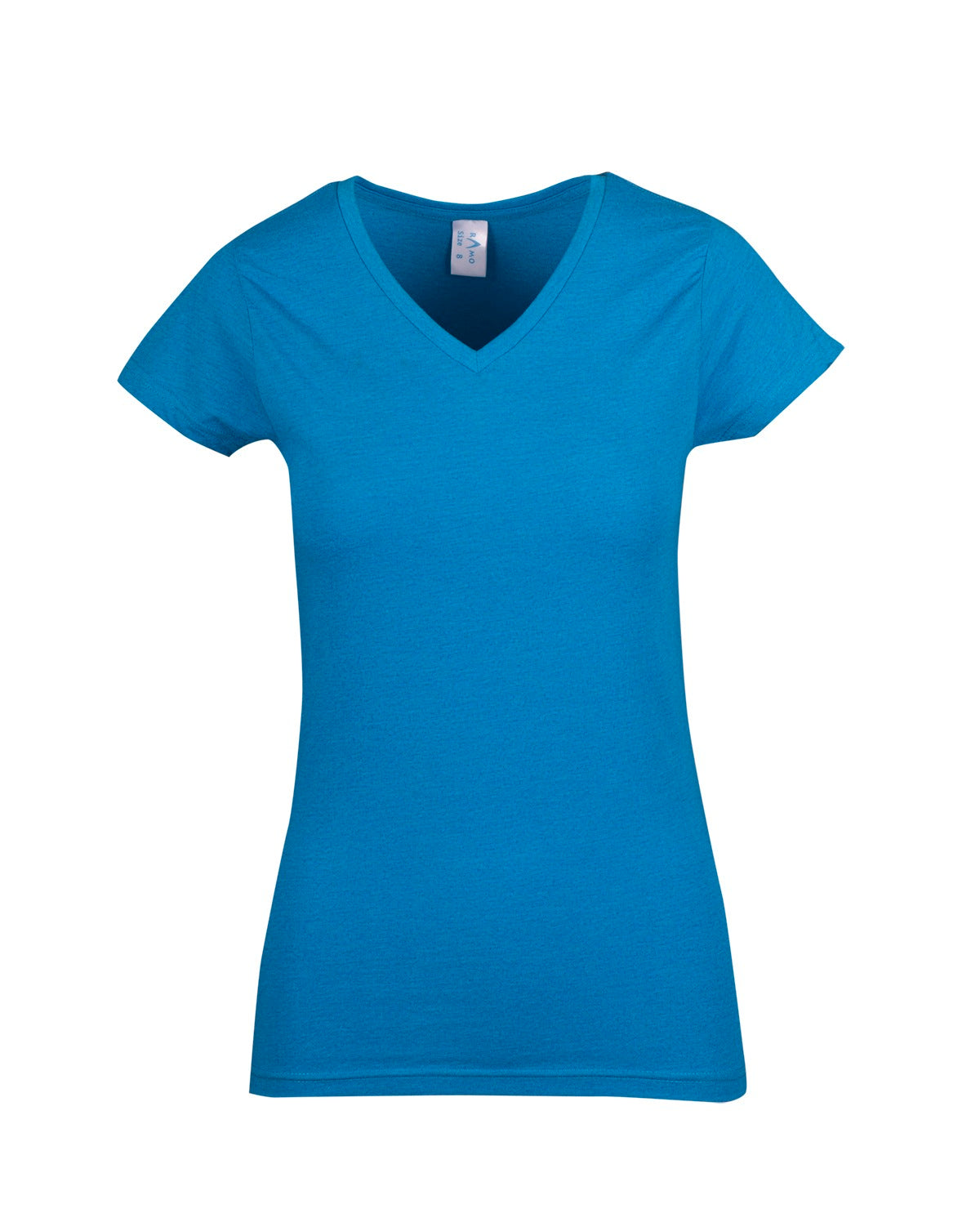 Womens Marl V-neck T-shirt - Azure Marl - Front