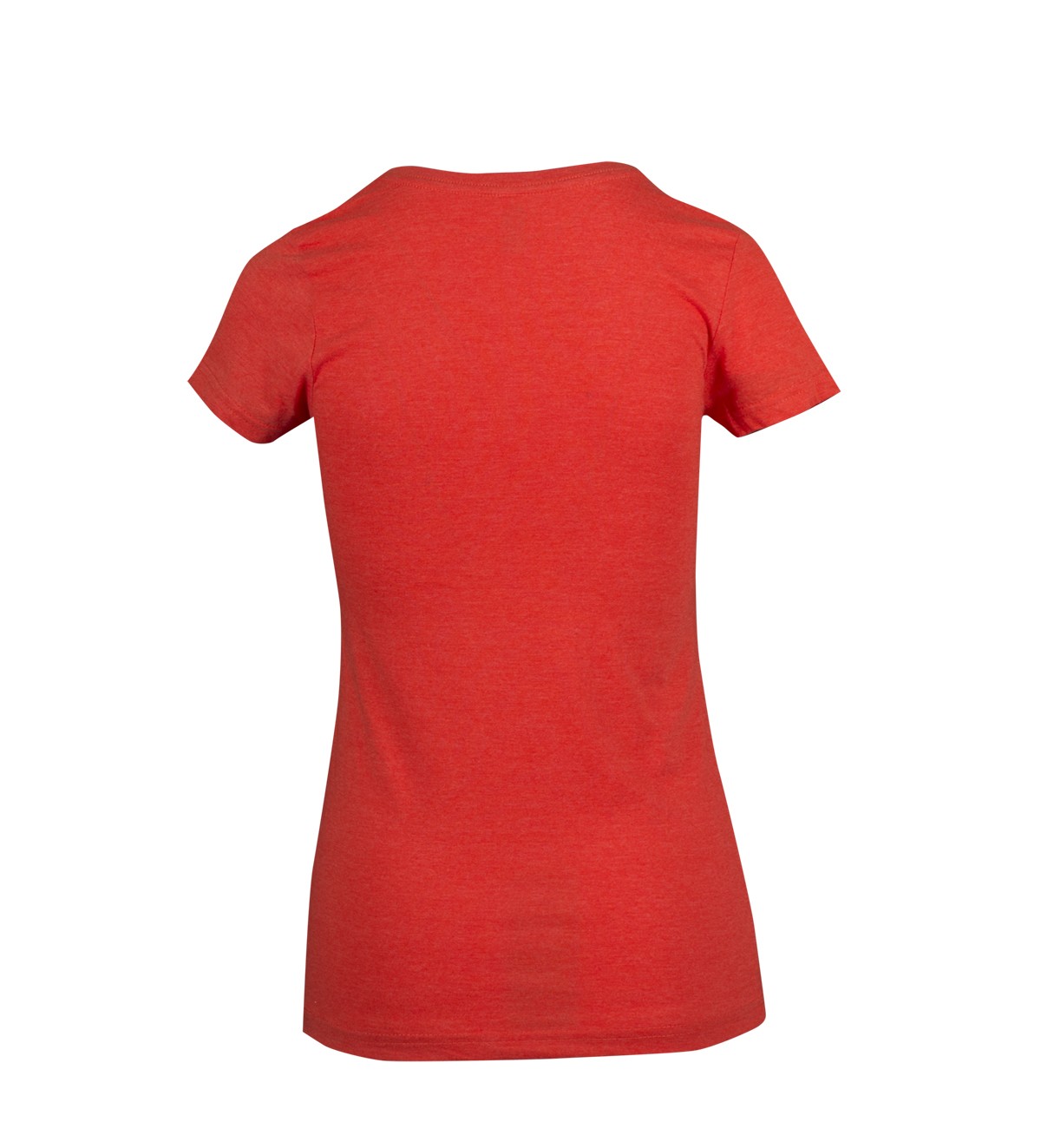 Womens Marl V-neck T-shirt - Coral Red Marl - Back