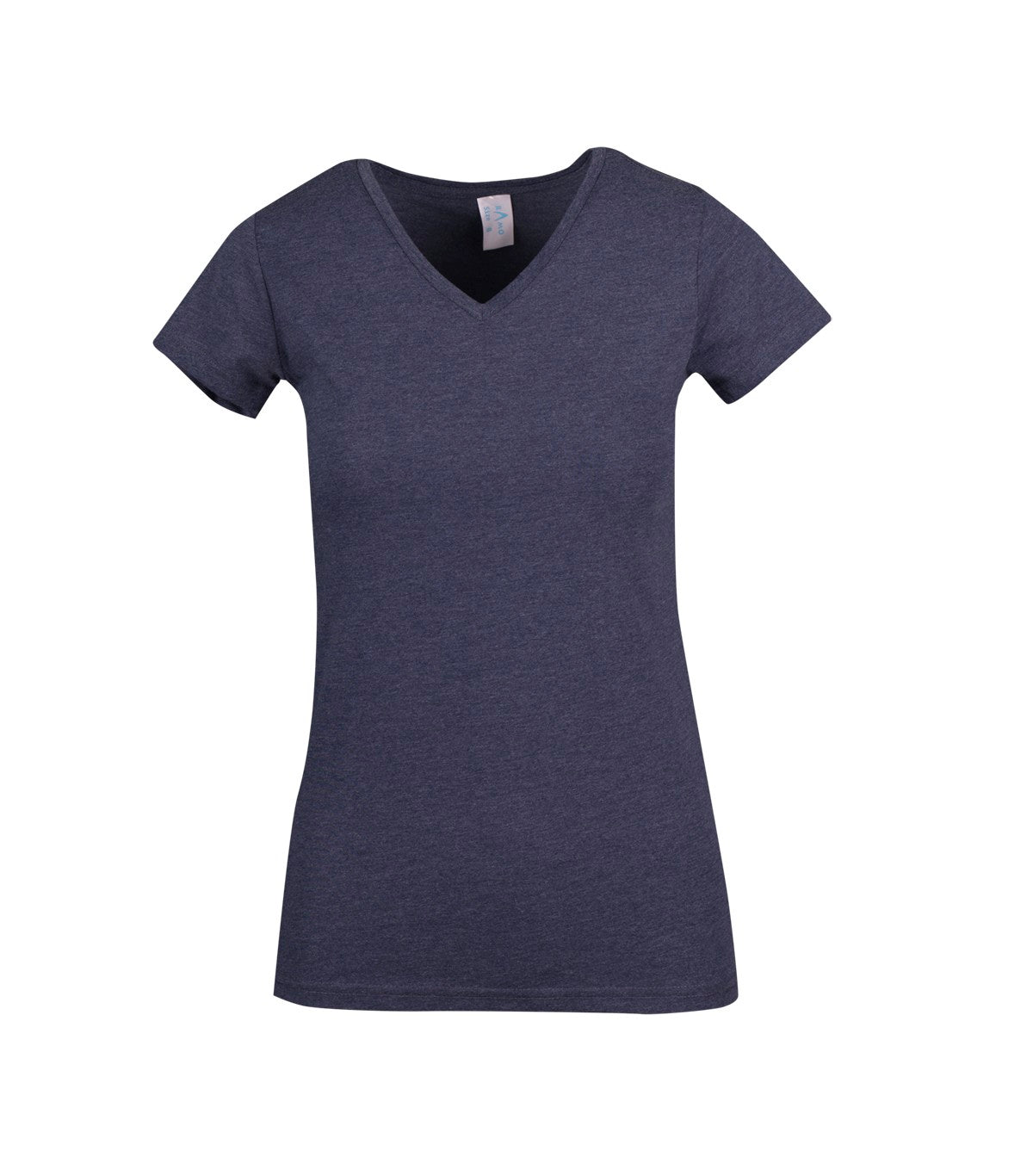 Womens Marl V-neck T-shirt - Navy Marl - Front