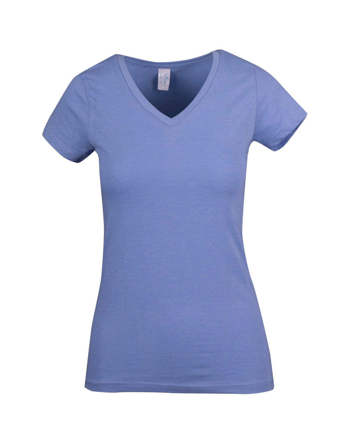 Womens Marl V-neck T-shirt - Sky Marl - Front