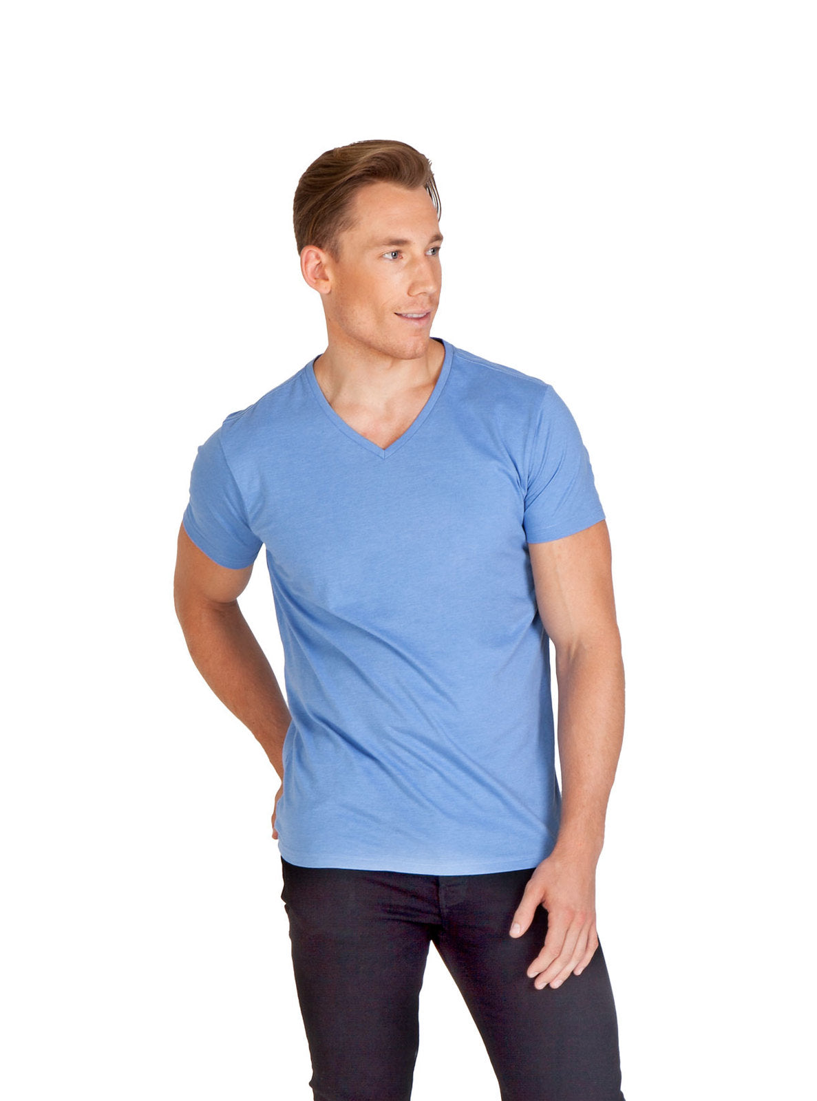 Mens Marl V-neck T-shirt - view