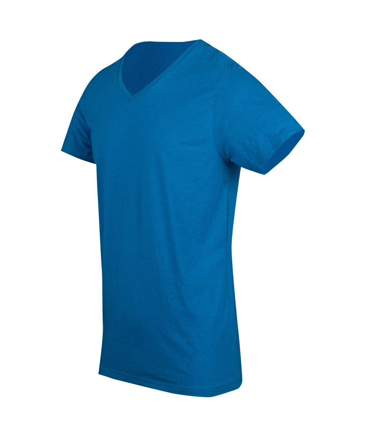 Mens Marl V-neck T-shirt - Azure Marl - Side