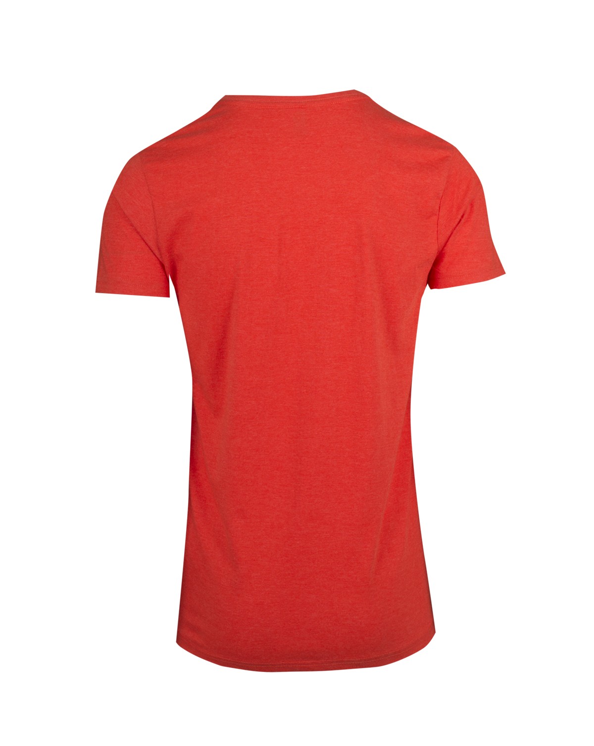 Mens Marl V-neck T-shirt - Coral Red Marl - Back