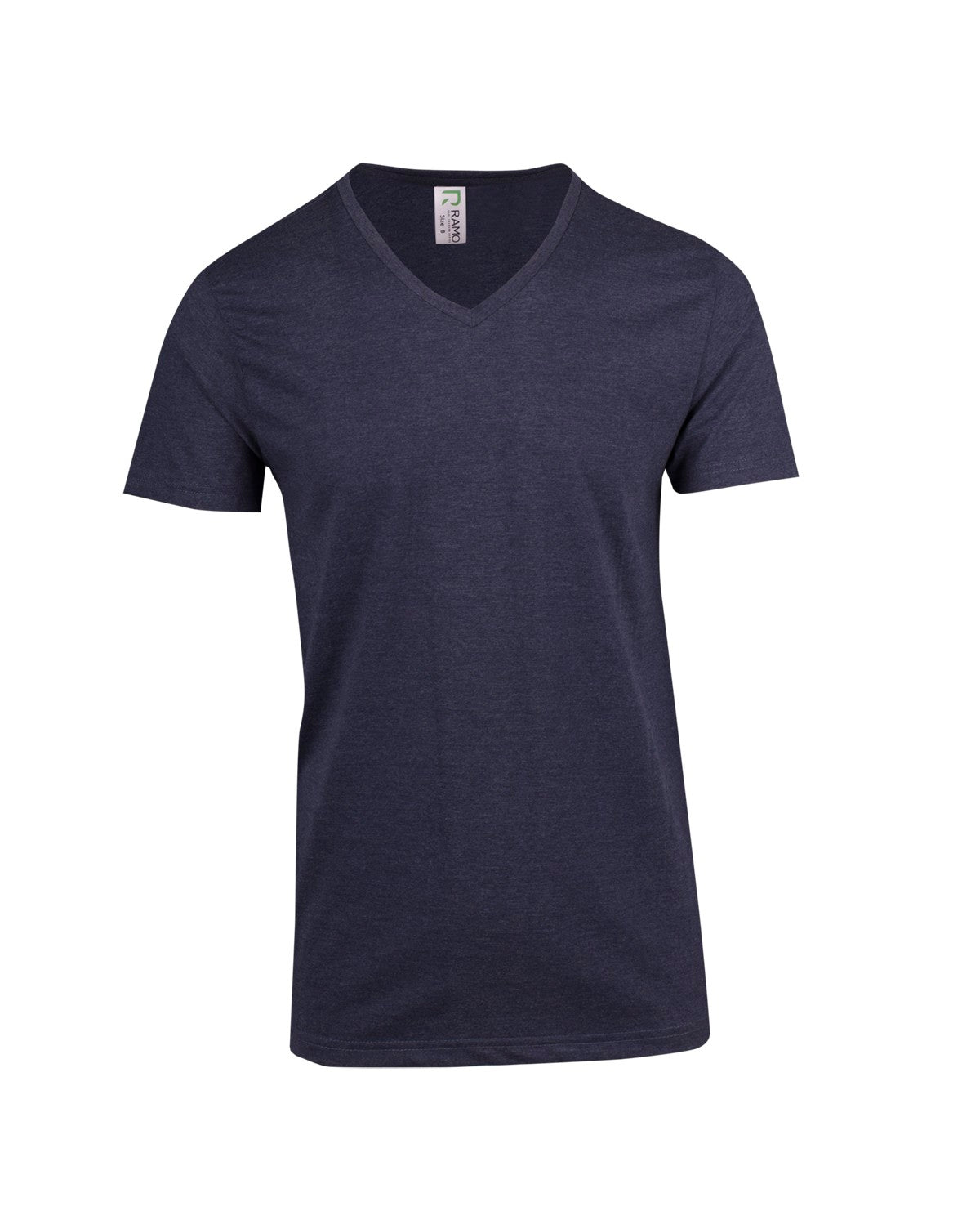Mens Marl V-neck T-shirt - Navy Marl - Front