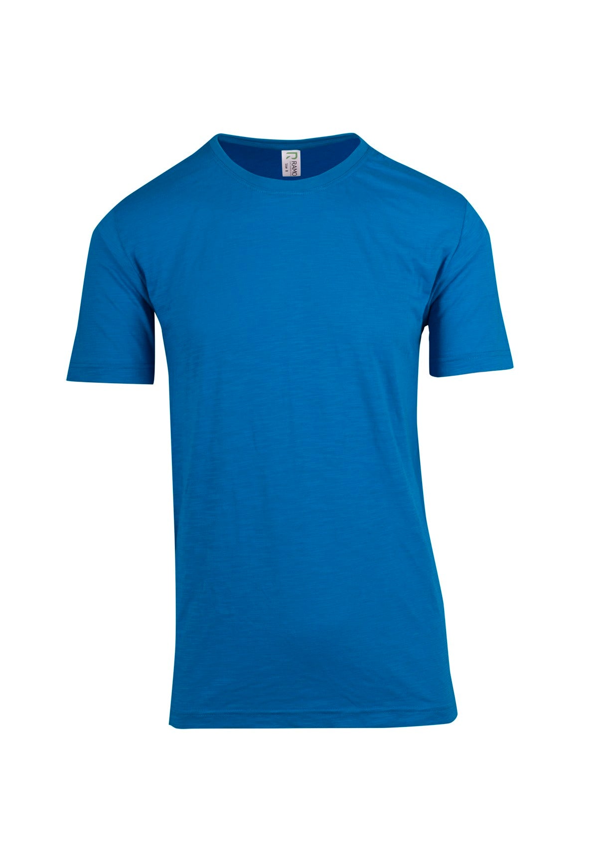 Men's / Unisex Raw Cotton Wave T-shirt - Azure - Front