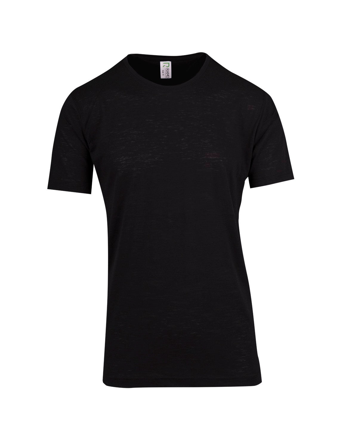 Men's / Unisex Raw Cotton Wave T-shirt - Black - Front