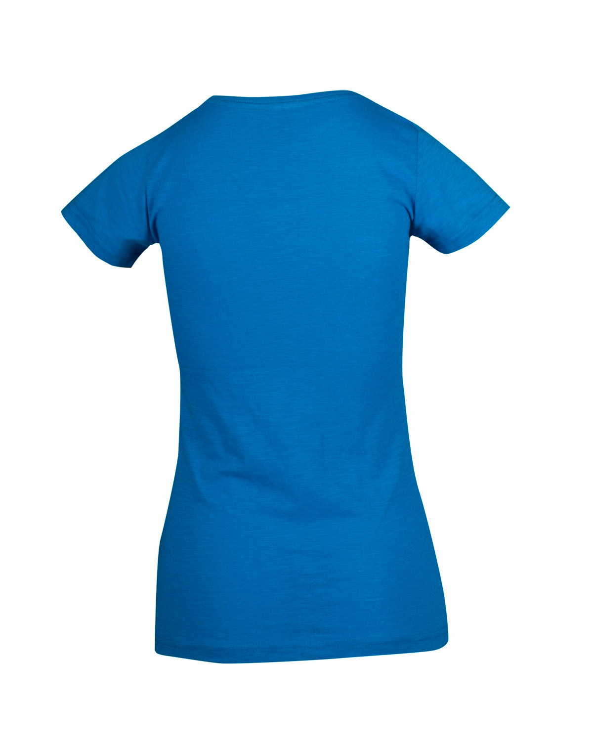 Women's Raw Cotton Wave T-shirt - Azure - Back