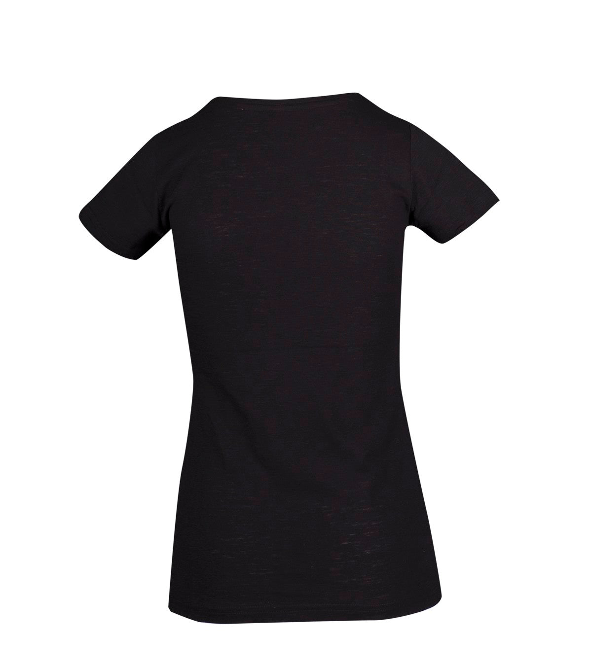 Women's Raw Cotton Wave T-shirt - Black - Back