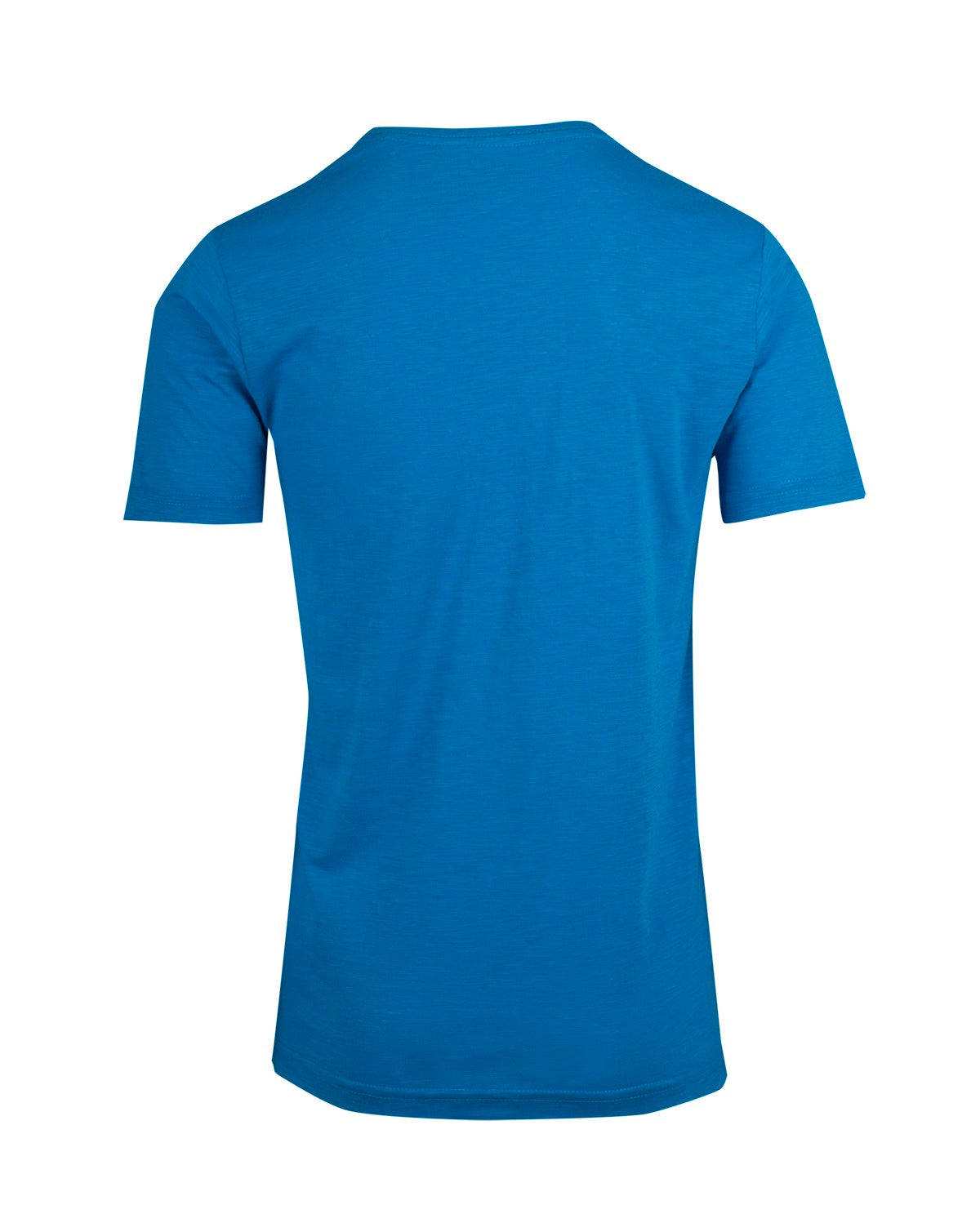 Men's  / Unisex Raw Cotton Wave  V Neck T-shirt - Azure - Back