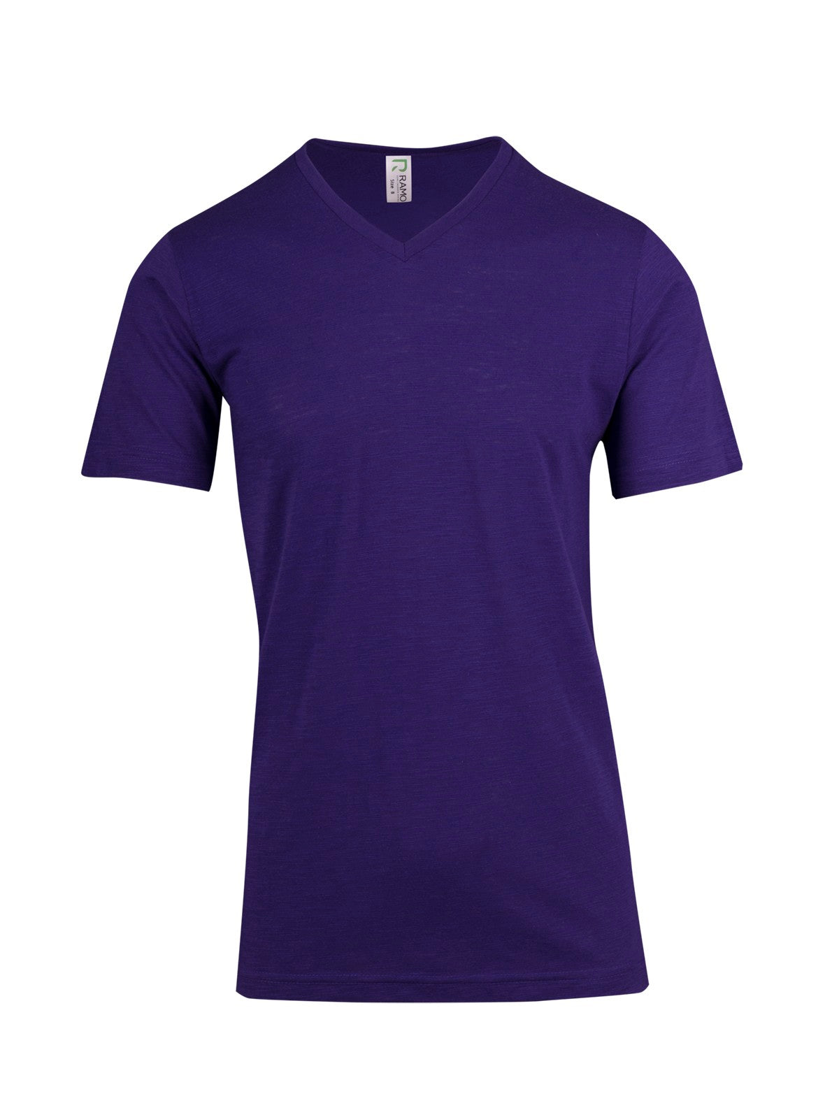 Men's  / Unisex Raw Cotton Wave  V Neck T-shirt - New Grape - Front